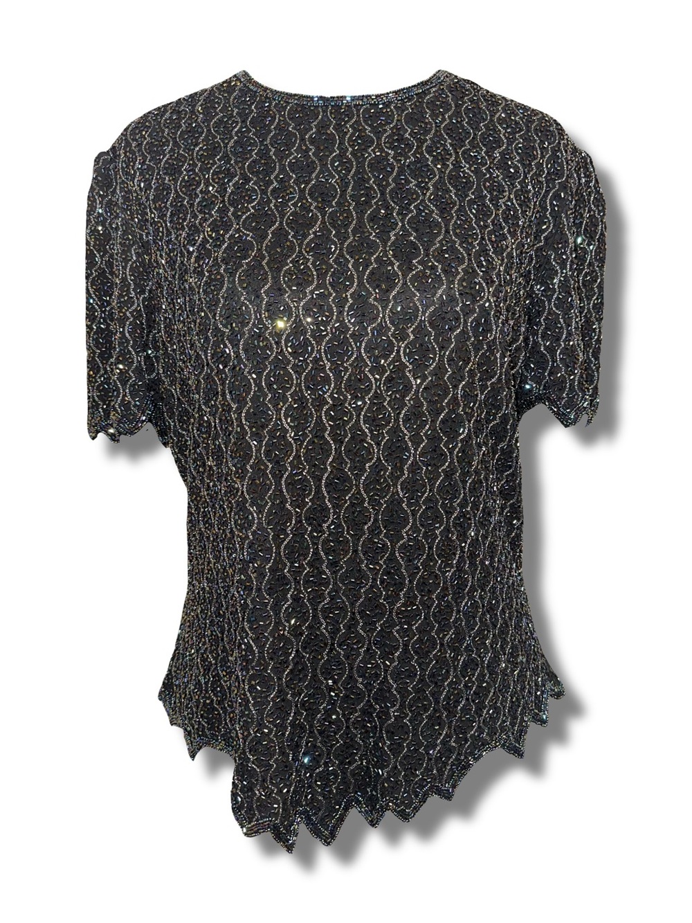 Papell Nites Beaded Silk Evening Blouse